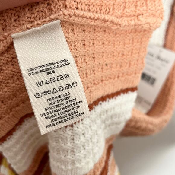 Free People Mini Dress Womens XS Lollipop Sunset Stripe Knit Boho Festival 70s - Picture 12 of 14